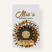 Badge Insigne d'accès VIP pour la fête d'anniversaire (Dos)