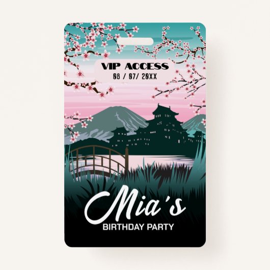 Badge Insigne d'accès VIP pour la fête d'anniversaire (Devant)