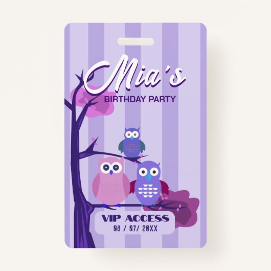 Badge Insigne d'accès VIP pour la fête d'anniversaire (Devant)
