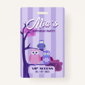 Badge Insigne d'accès VIP pour la fête d'anniversaire (Dos)
