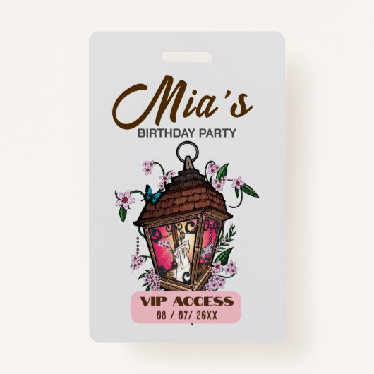 Badge Insigne d'accès VIP pour la fête d'anniversaire (Devant)