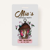 Badge Insigne d'accès VIP pour la fête d'anniversaire (Dos)