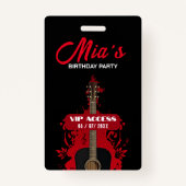 Badge Insigne d'accès VIP pour la fête d'anniversaire (Dos)