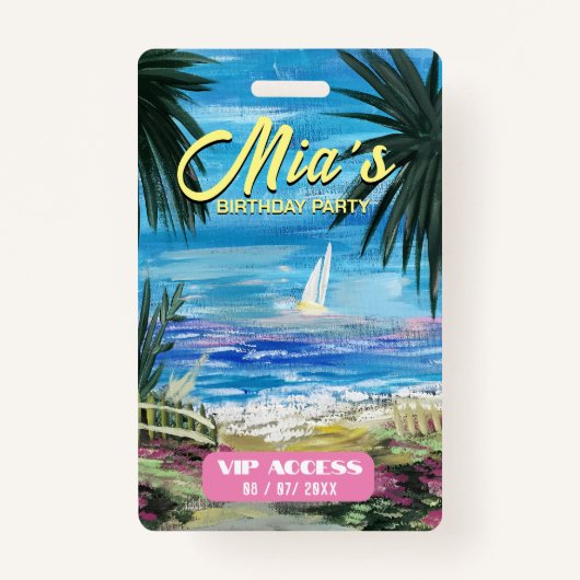 Badge Insigne d'accès VIP pour la fête d'anniversaire (Devant)