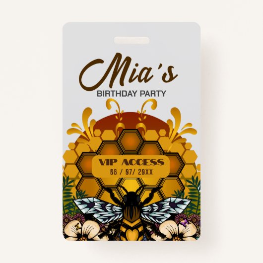 Badge Insigne d'accès VIP pour la fête d'anniversaire (Devant)