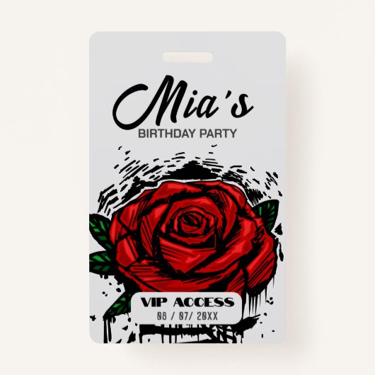 Badge Insigne d'accès VIP pour la fête d'anniversaire (Devant)