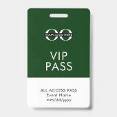 Badge Insigne d'accès VIP vert - Logo personnalisé - Inf (Arrière)