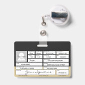 Badge Insigne d'agent de contrôle de caution (Arrière avec rétractable)