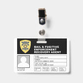 BADGE INSIGNE D'AGENT DE RÉCUPÉRATION DE FUGITIF ET D'AP (Avant avec clip)
