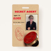 Badge Insigne d'agent secret de partie d'espion (Devant)