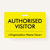 Badge Insigne de base "VISITEUR AUTORISÉ" (Devant)