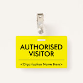Badge Insigne de base "VISITEUR AUTORISÉ" (Dos avec clip)