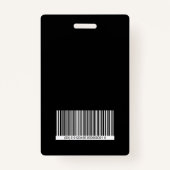 Badge Insigne de carte d'accès aux visiteurs Noir et bla (Dos)
