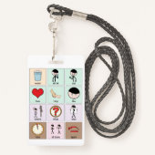 Badge Insigne de carte de communication portable (Derrière avec lanière)