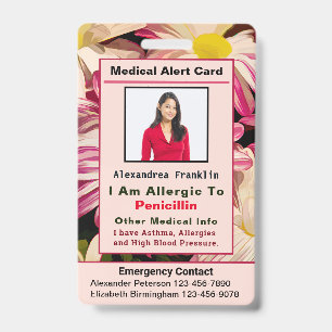 Badge Insigne de carte personnalisée Contact d'urgence M