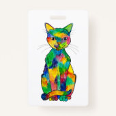 Badge Insigne de chat d'arc-en-ciel (Dos)