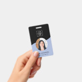 Badge Insigne de code QR minimal du personnel noir moder (À main)