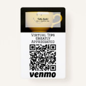 Badge Insigne de code QR sans cordon virtuel (Dos)