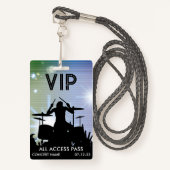 Badge Insigne de concert personnalisé VIP All Access (Devant avec lanière)