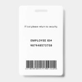 Badge Insigne de l'employé de la compagnie (Arrière)