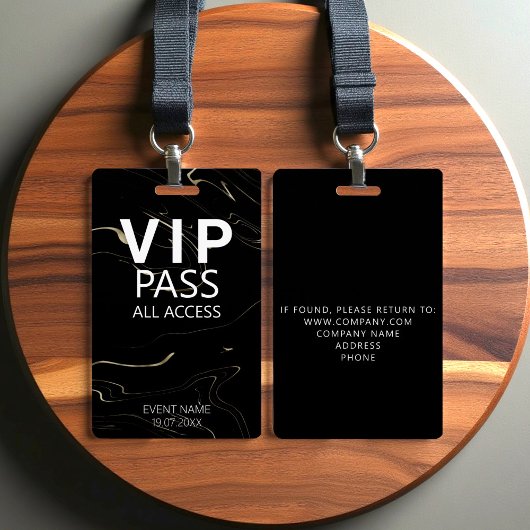 Badge Insigne de marqueur d'événement VIP All Access per