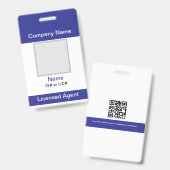 Badge Insigne de nom Assurance de base ou immobilier (Recto et verso)