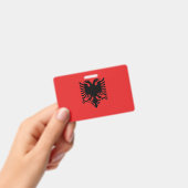 Badge Insigne de nom avec drapeau d'Albanie (Manuel / portable)