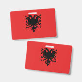 Badge Insigne de nom avec drapeau d'Albanie (Avant & arrière)