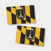 Badge Insigne de nom avec drapeau de Baltimore City (Avant & arrière)