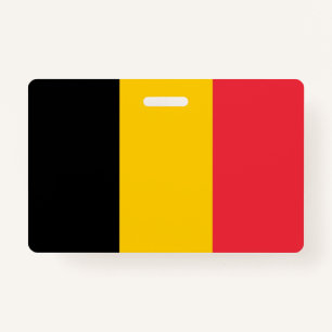 Badge Insigne de nom avec drapeau de Belgique