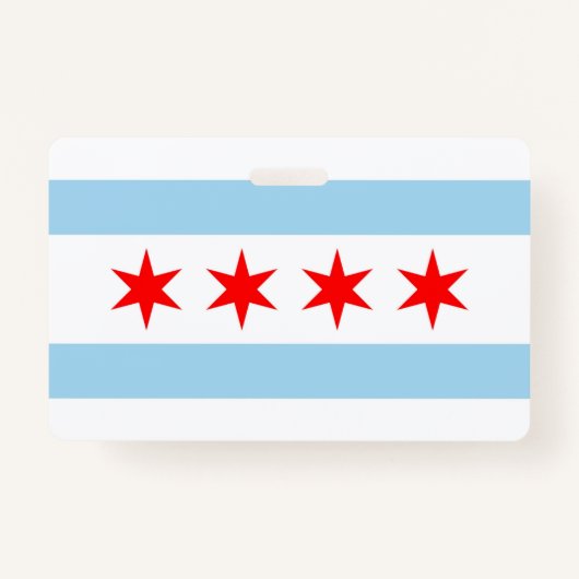 Badge Insigne de nom avec drapeau de Chicago City, USA (Devant)