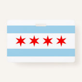 Badge Insigne de nom avec drapeau de Chicago City, USA (Dos)