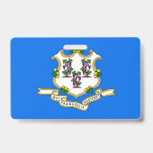 Badge Insigne de nom avec drapeau de Connecticut State, (Arrière)