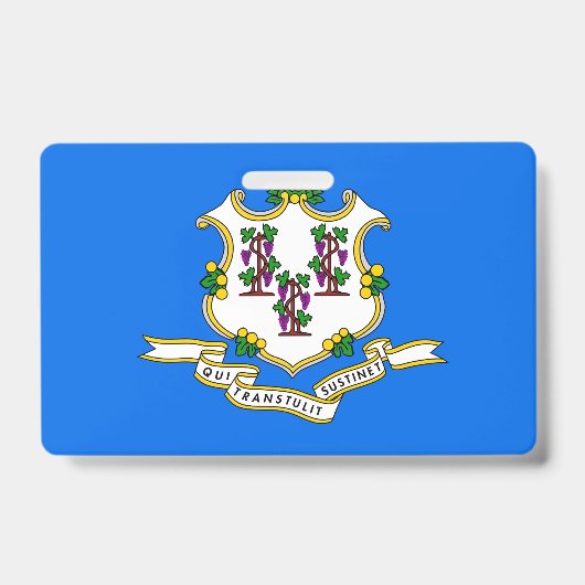 Badge Insigne de nom avec drapeau de Connecticut State, (Avant)