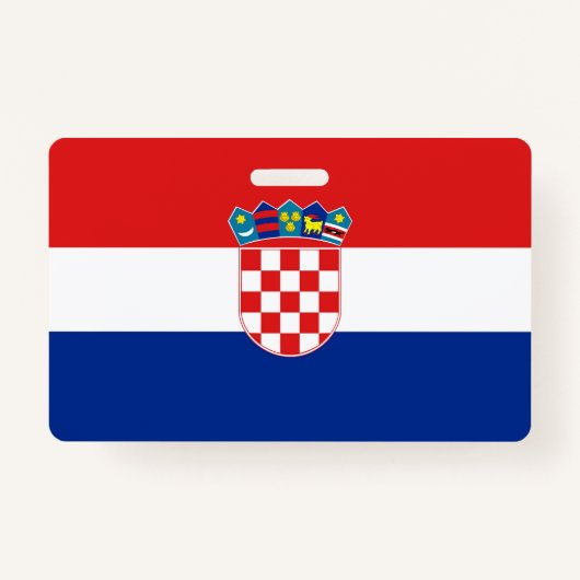 Badge Insigne de nom avec drapeau de Croatie (Devant)