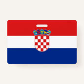 Badge Insigne de nom avec drapeau de Croatie (Dos)