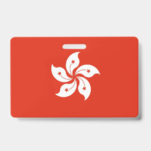 Badge Insigne de nom avec drapeau de Hong Kong