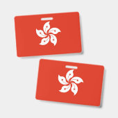Badge Insigne de nom avec drapeau de Hong Kong (Avant & arrière)