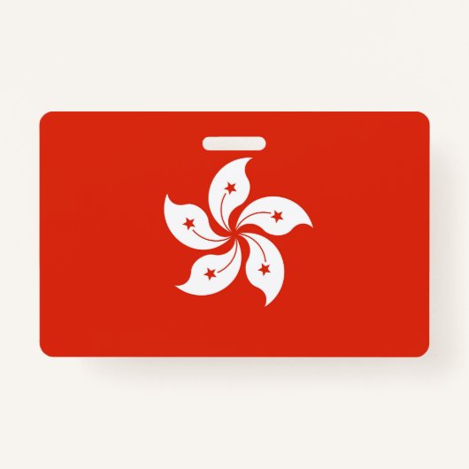 Badge Insigne de nom avec drapeau de Hong Kong (Devant)