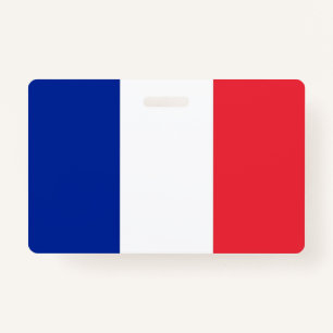 Badge Insigne de nom avec drapeau de la France