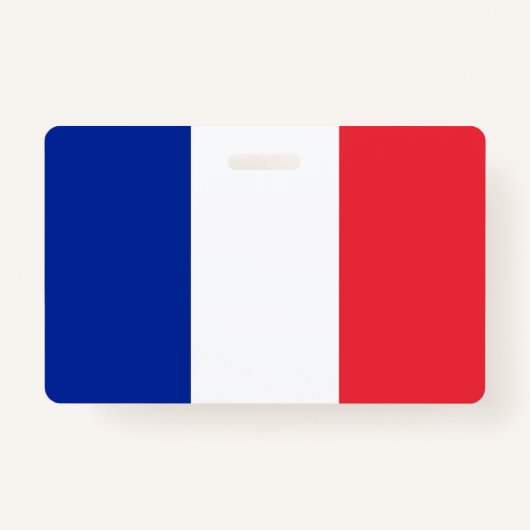 Badge Insigne de nom avec drapeau de la France (Devant)