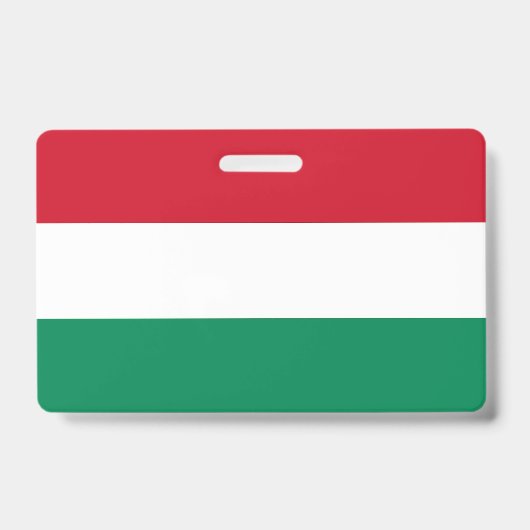 Badge Insigne de nom avec drapeau de la Hongrie (Front)