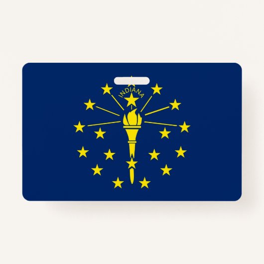 Badge Insigne de nom avec drapeau de l'état de l'Indiana (Devant)