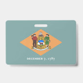 Badge Insigne de nom avec drapeau de l'État du Delaware, (Dos)