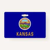 Badge Insigne de nom avec drapeau de l'État du Kansas, É (Dos)