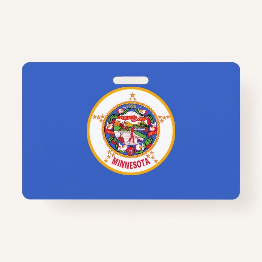 Badge Insigne de nom avec drapeau de l'état du Minnesota (Devant)