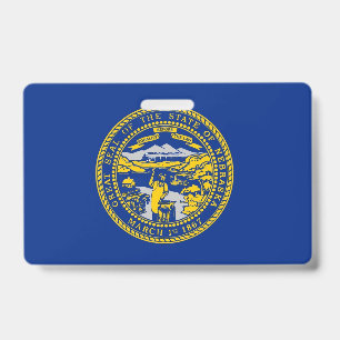 Badge Insigne de nom avec drapeau de l'État du Nebraska,