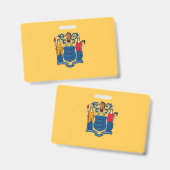 Badge Insigne de nom avec drapeau de l'État du New Jerse (Avant & arrière)