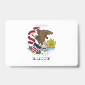Badge Insigne de nom avec drapeau de l'Illinois State, U (Arrière)