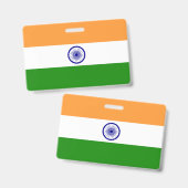 Badge Insigne de nom avec drapeau de l'Inde (Avant & arrière)